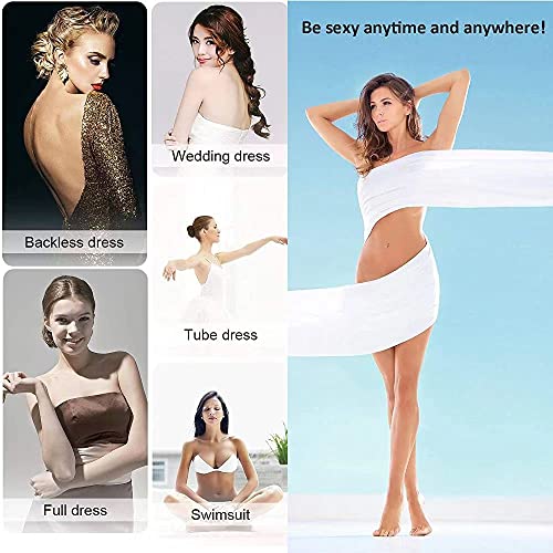 Muryobao Women Breast Lift Petals Pasties Nipplecovers Strapless Backless Bra Adhesive Wedding Dress Bras Silicone Round #TOP5