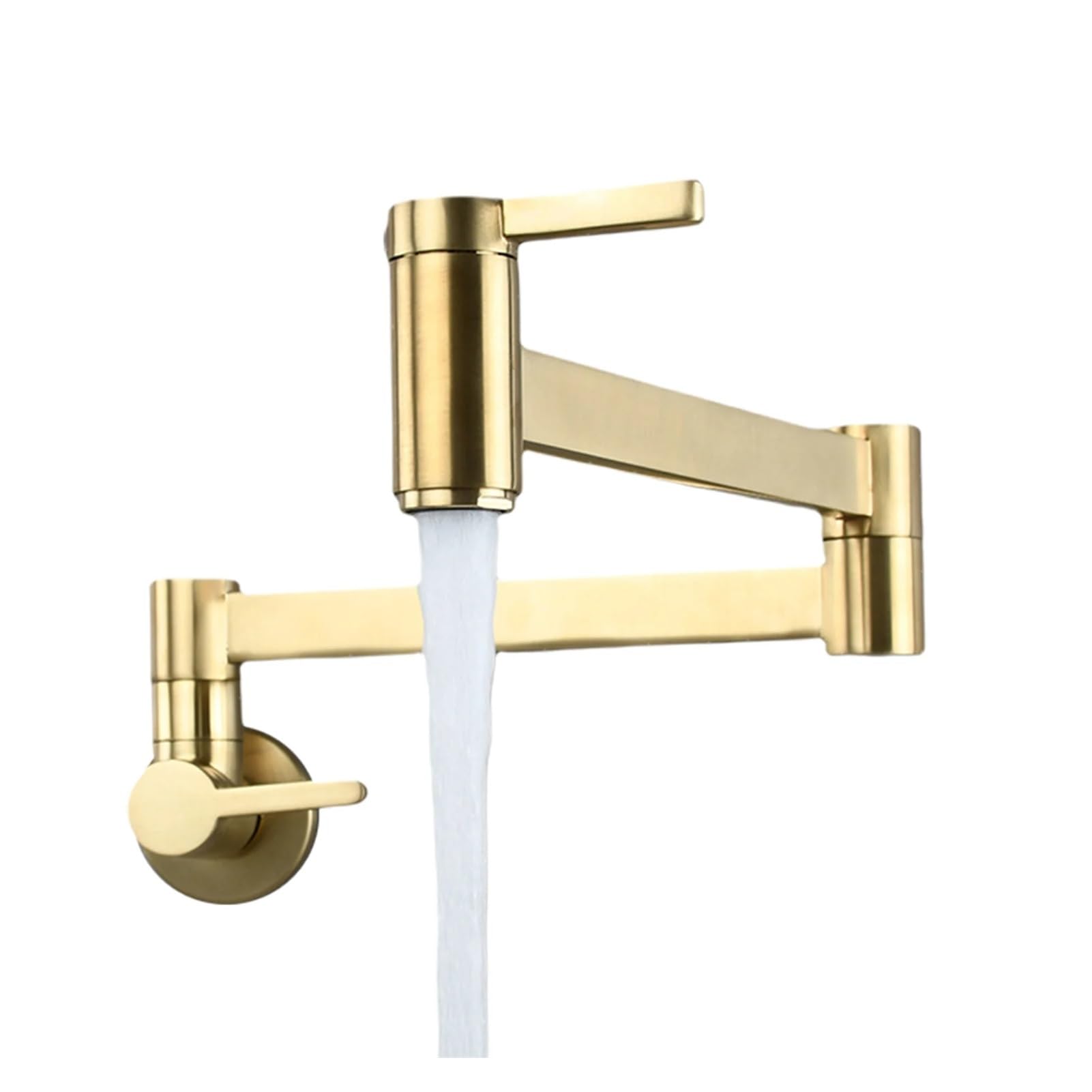 Robinet de cuisine mural au design moderne avec bras pliant double