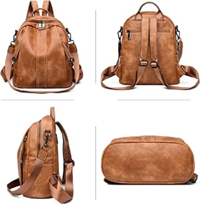 Craftwood Backpack For Women/Multipurpose Backpack/Handbag For Women with Crossbody Handle Backpack/Backpack For Office College Daly Use (Brown) 2