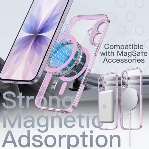 Image of JETech Magnetic Slim Case for iPhone 17 6.3-Inch Compatible with MagSafe, Camera Lens Full Protection, Ultra-Thin Lightweight Clear Minimalist Protective Phone Cover (Lavender)
