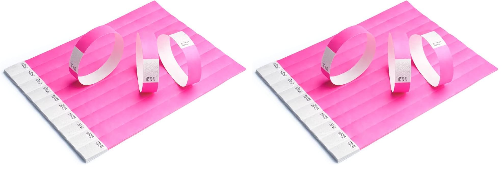 Braccialetti in carta Tyvek 19 mm Rosa Confezione da 2 per eventi festival 12 colori