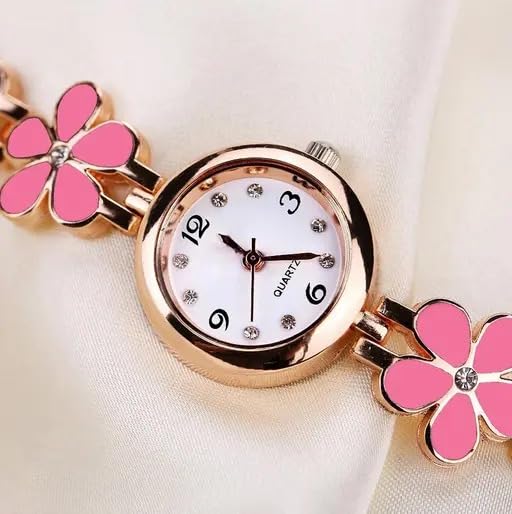 Image of FROZIL Analog 3 Different Color Flowered Dial Watch and Bracelet for Womens and Girls Combo Watches for Women and Girl Pack of 3