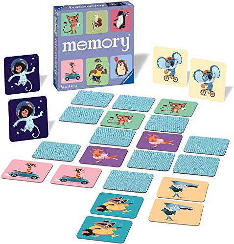 Ravensburger Happy Animals Memory Matching Picture Snap Pairs Game for Kids...