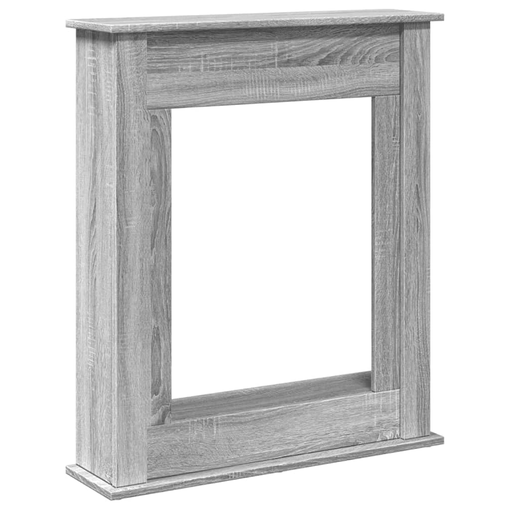 vidaXL Fireplace Surround, Fire Surround Only Compatible with LED Flame, Fireplace Frame for Living Room Hallway, Grey Sonoma Engineered Wood