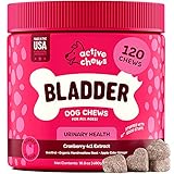 Active Chews Cranberry for Dogs | Dog UTI Treatment for Incontinence, Bladder Control & Kidney Support | 120 Soft Cranberry Chews Immune System Support for Canine Pets