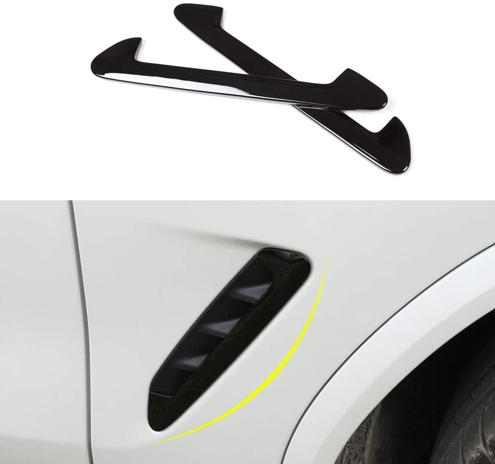 Oritechfor BMW G01 X3 SUV 2018 2019 Up/for 2019 G02 X4 2pcs Side Wing Fender Vents Decal Decoration Stickers Vent Trim Cover ABS Shark Gills (Black)