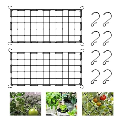Elastisches Netz SCROG/Netz für besseres Pflanzenwachstum (120 x 120 cm) 11 2 Stück Ranknetz 120x60 cm – Elastisches Stabiles Pflanzennetz für Kletterpflanzen mit 8 Rostfreien Haken Perfektes Grow Netz und Scrog Netz für Tomaten, Gurken, Rosen Witterungsbeständiges Gartennetz
