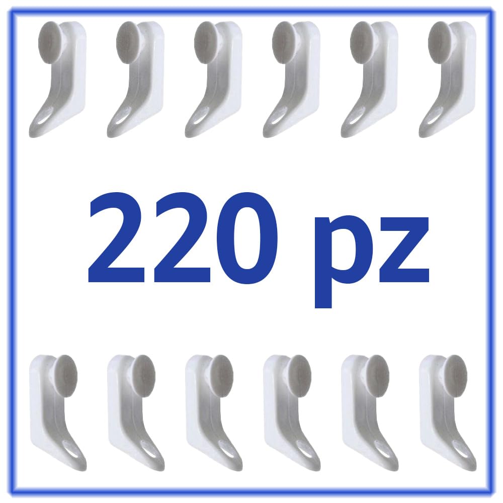 125 Ganci Per Tende Scorrevoli - Per Binari, Pieghevoli, Bianchi, Di Plastica Durevole - Foto 8