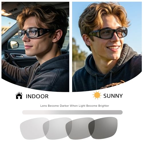 Image of LVIOE Polarized Photochromic Sunglasses Women Men, Fit Over Sun Glasses with UV Protection for Driving Traveling