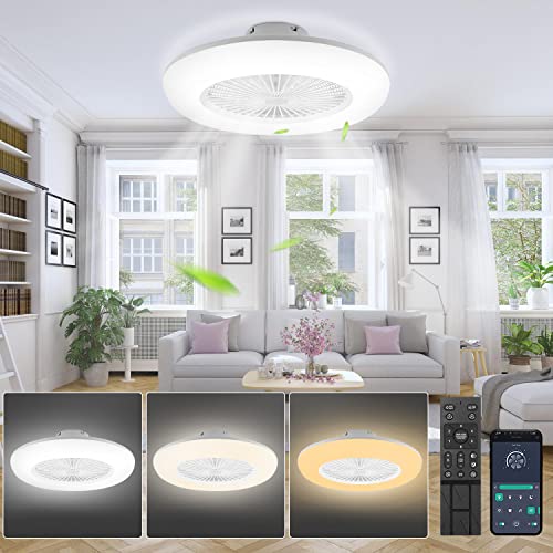 Lospitch 80W Ventilatore da Soffitto con illuminazione, 6 Velocità, Plafoniera LED Dimmerabile con...
