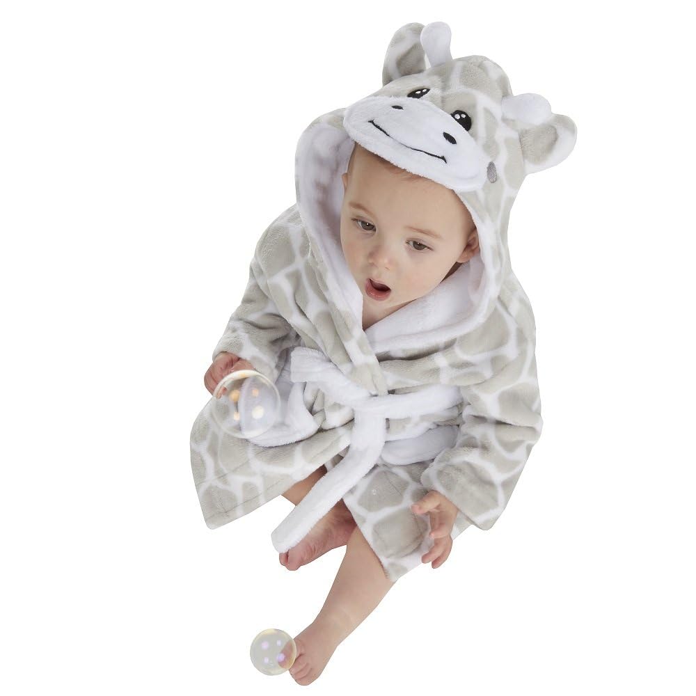Baby Boys & Girls Unisex Dressing Gown (Ages 6-24 Months) Soft Plush Flannel Fleece Hooded Bath Robe — view 14
