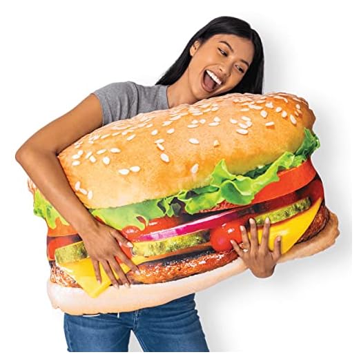 3D Juicy Cheeseburger Throw Pillow