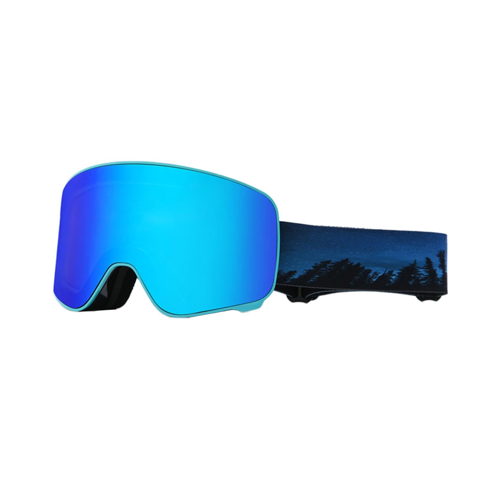 Gafas de Esquí Unisex, Protección Ocular para Deportes de Invierno, Máscara de Nieve de TPU Y PC Antivaho, Visión Panorámica Y Ajuste Cómodo, Negro Y Azul
