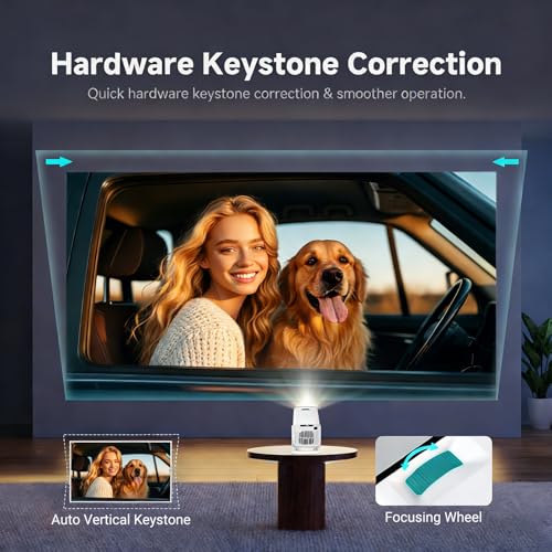Mini Projector,Smart Projector WiFi 6 and Bluetooth,Projector Movie Home Theater,Auto Keystone,Video Projectors,Compatible with TV Stick,HDMI,USB,Laptop,iPhone,Android Smartphone - Image 4