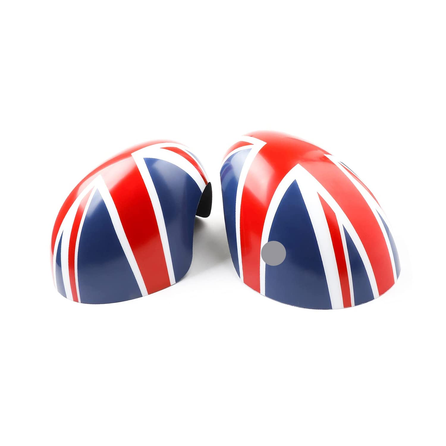 MINI Tapa de carcasa para espejo retrovisor lateral, Juego de tapas de espejo lateral para Mini Cooper One/D/SD/S/JCW F54 F55 F56 F57 F60 2014-2019 (Union Jack Azul, serie F con agujero de luz)
