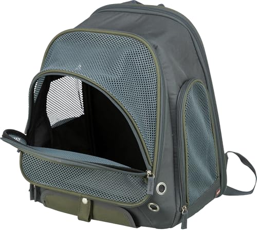 TRIXIE Hunde-Rucksack Lyla - Hunderucksack bis 8kg - Rucksack für Hunde mit Außentaschen, integrierter Kurzleine und Schultergurt, aus atmungsaktivem Mesh - 28830
