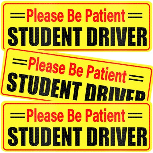 SINGARO Student Driver Magnet - Please Be Patient Magnetic Sign 3Pcs Reflective Novice Sticker New Driver Decal Removable Exterior Car Accessories