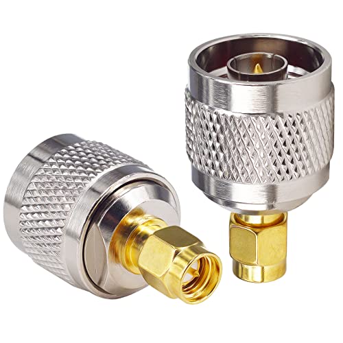 Adaptador coaxial N macho a SMA macho pack de 2 miniatura 3