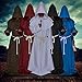 Qincos Traje Medieval Encapuchado Disfraz de Monje Medieval Sacerdote con Cruz para...