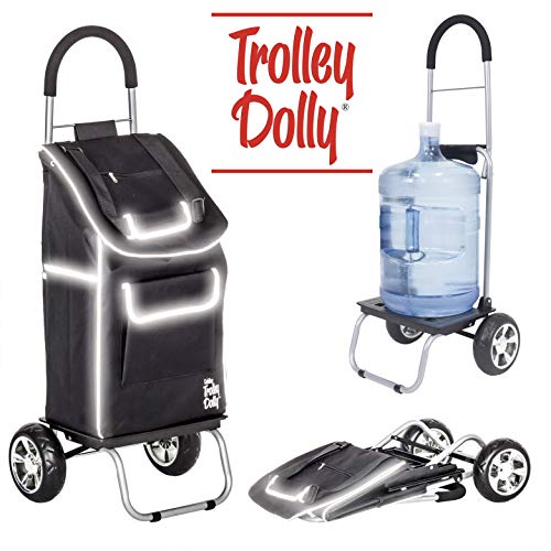 dbest products Trolley Dolly Reflective Shopping Grocery Foldable Cart Storage Mom