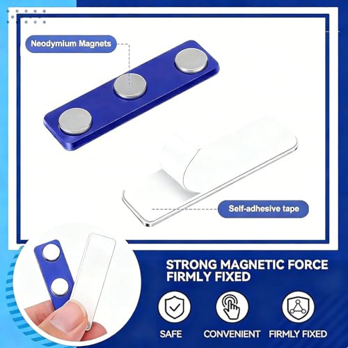 Magnet Namensschild, 20 Stück Namensschild, Namensschilder für kleidung, Namensschilder für kleidung Ausweishalter, name tag mit 3-Punkt Selbstklebende Magnet
