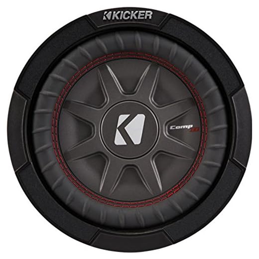 Kicker 8 Inch Dual 600 Watt CompRT 2 Ohm Shallow Slim Car Subwoofer | 43CWRT82
