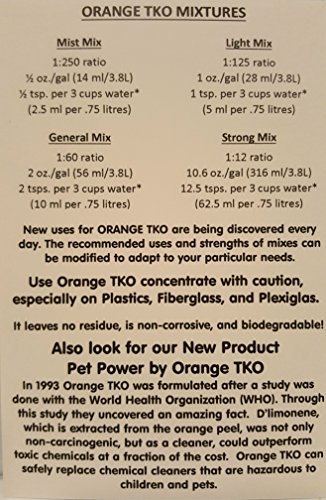 Organic Orange Tko - Stain Remover, Floor Cleaner, Degreaser, Glass Cleaner, Multi Purpose Citrus Cleaner, Deodorizer, Stain Remover, Pet Safe, Non Toxic (8Oz) #TOP6