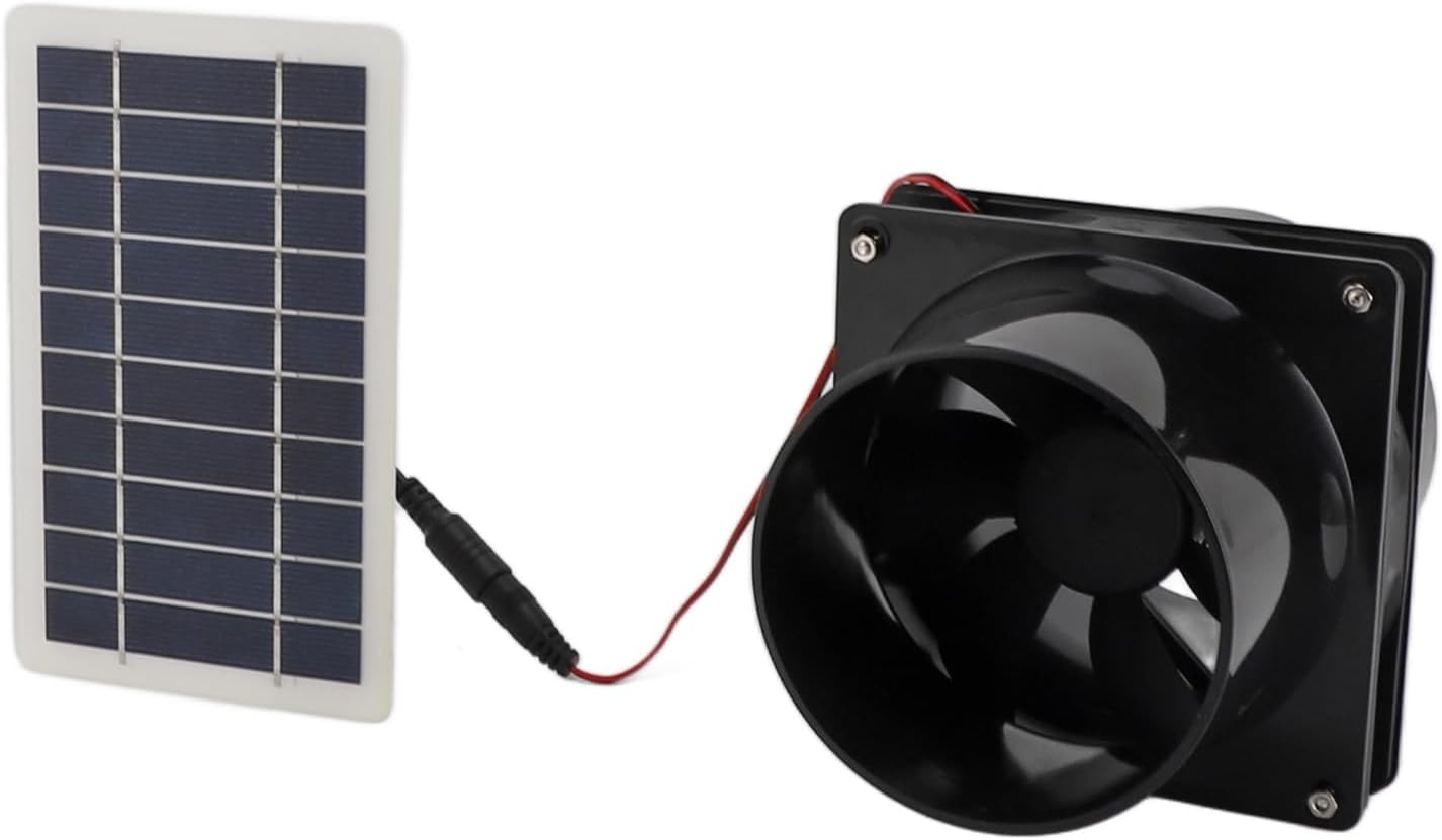 10W Solar Powered Exhaust Fan Efficient Ventilation for Greenhouses RVs Pet Houses Made of Durable ABS 12V Kit