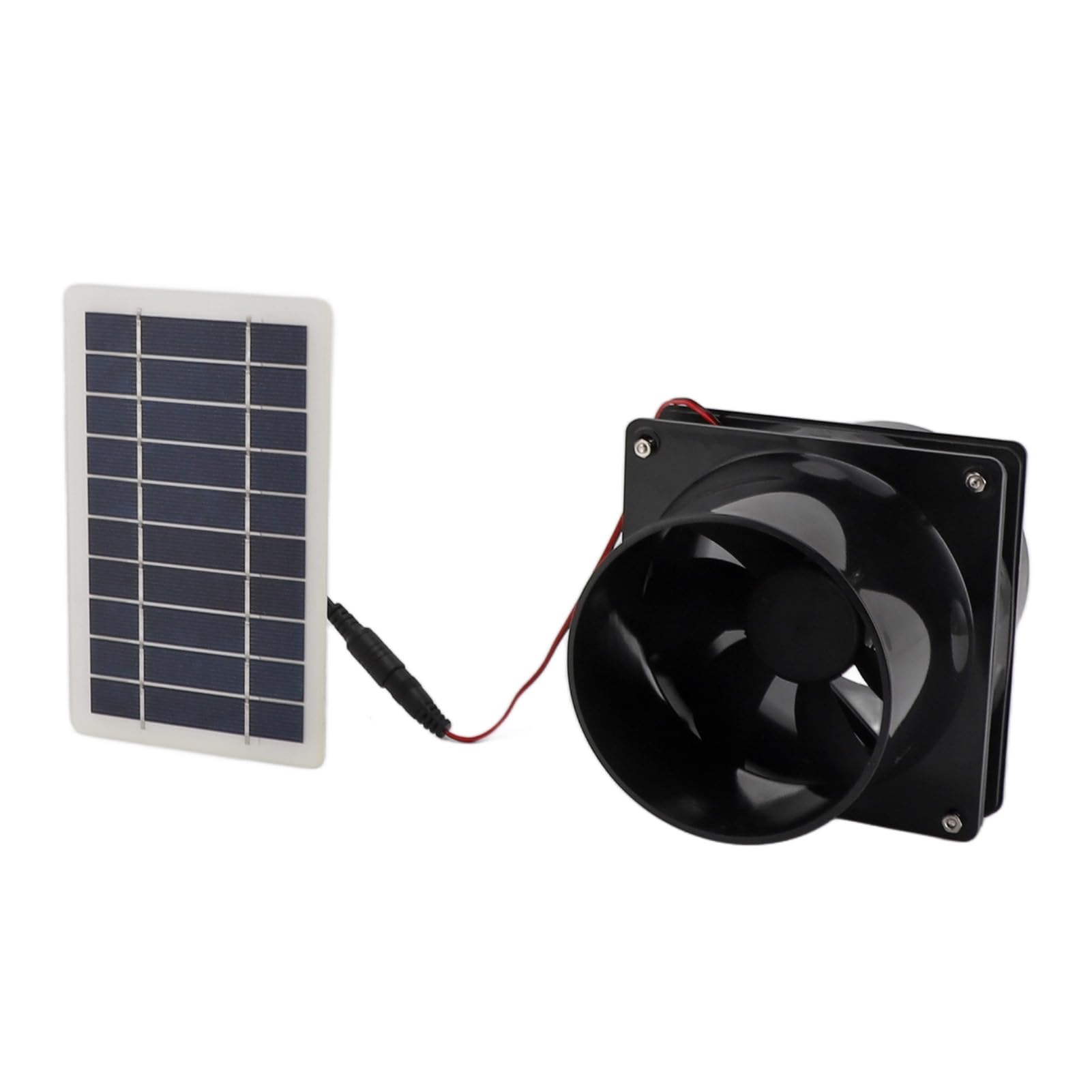 Jeanoko Ventilateur D'extraction Solaire 10 W 12 V pour Tuyau Rond avec Panneau Solaire ABS