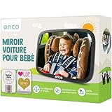 Onco Miroir Voiture Bébé Retroviseur - 100% Incassable, Miroir Bébé Voiture, Double Pr...