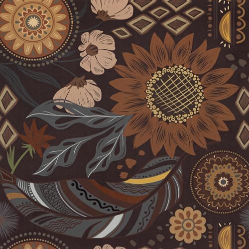 Hode Möbelfolie Selbstklebend Tapete Blumen Vintage Retro, Folie Klebefolie Möbel Küche Wohnzimmer Schlafzimmer Küchenschränke, Statische Tapeten Wandfolie Selbstklebend Abwaschbare, 44cmx3m