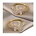 Duyifan 2 Pièces Bague Anti Stress Femme Anneau Tournant Moulin à Vent, Chevaliere Femme, Bagues Femmes DoréEs, pour Femmes Anxieuses
