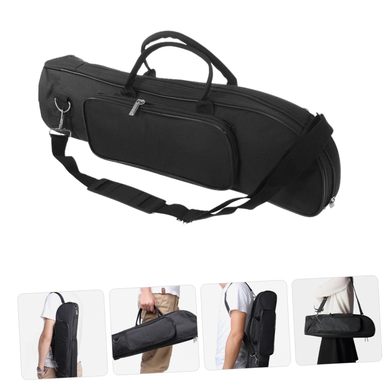 POPETPOP Bolsa Trompeta Oxford con Acolchado Protección Compartimentos Correa Hombro y Asa para Transporte Seguro Instrumento