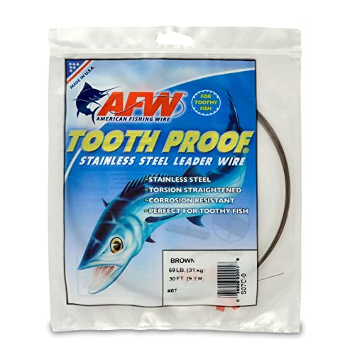 Image of American Fishing Wire Tooth Proof Stainless Steel Single Strand Leader Wire