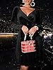 Sexyasasii V Neck Dress for Women Long Sleeve Wrap... #3