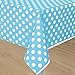 Polka Dot Plastic Tablecloth, 108" x 54", Light Blue