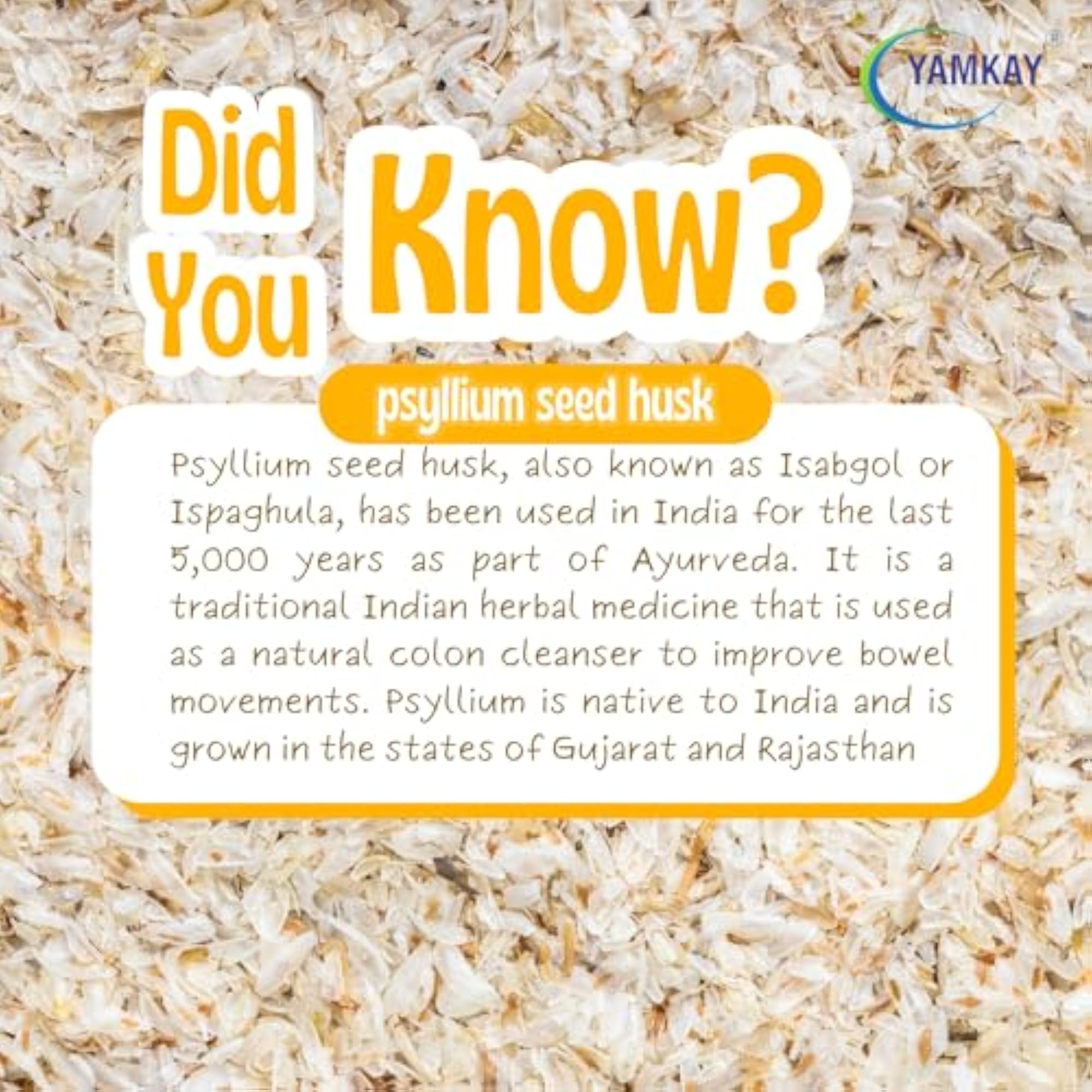 Isabgol Psyllium Seed Husk, Yamkay, 500 GM