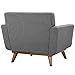Modway Engage Mid-Century Modern Upholstered Fabric Accent Arm Lounge Chair in Expectation Gray