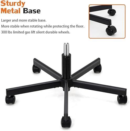 Miniatura 5 de HomVent Silla moderna de escritorio de oficina ancha sin brazos, silla cruzada de maquillaje de tocador con ruedas, silla giratoria ergonómica