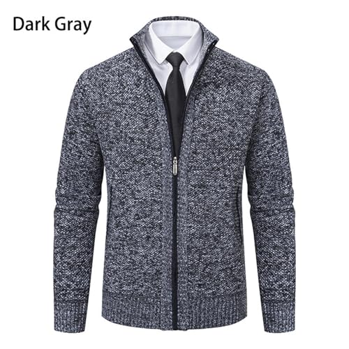 Cardigan Sweaters for Men Lightweight Zip Up Sweater Stand Collar Cardigan Big and Tall Cable Knit Sweater2