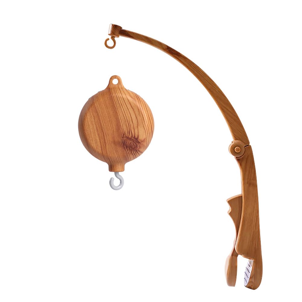 Baby Crib Mobile Bed Bell Holder Arm Bracket, with Music Box, The Claw Part can be Adjusted Width-DIY Toy Decoration Wood#1