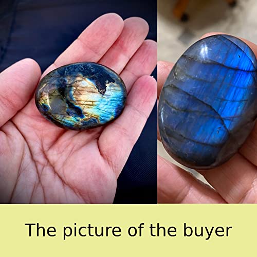 Image of Natural Labradorite Plam Stones,Gemstones Irregular Polished Worry Stone 1.5 inch to 2.7 inch