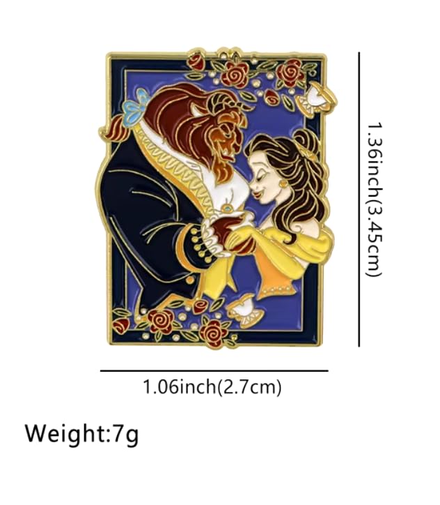 Image of Beauty and the Beast, Beast and Belle Dancing Enamel Pin