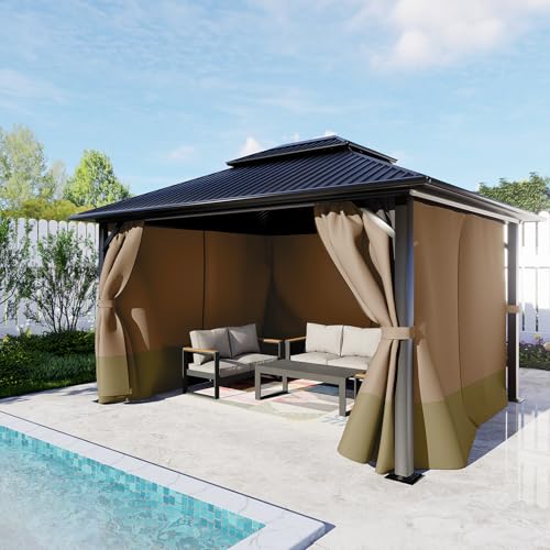 BPS 10' x 12' Gazebo Privacy Curtains with Double Zipper,