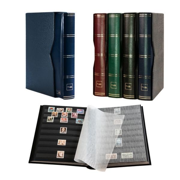 Album De Timbres Prophila 64 Pages Noires – Couverture Matelassée, Cassette Plastique – 23 X 30,5 Cm
