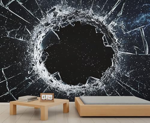 Broken Glass Wallpaper Mural, Abstract Art, 59" x 39.4