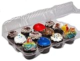 12 Compartment plastic Cupcake Boxes 12 Cavity Cupcake Container,12 Cupcake Container Cupcake Box, 12 Compartment Cupcake Containers disposable dozen cupcake containers (10 12 Pack Cupcake Containers