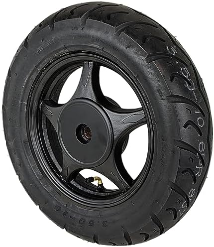 RedCap 10" Inch Rear Wheel & 3.5-10 Tire Assembly for 50cc Scooter Moped with Drum Brake GY6 QMB139 Sunny TaoTao Vitacci Amigo Milano Beemer 50 Yongfuo YN50QT-8 (Black)