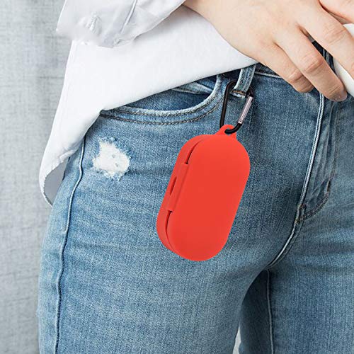 Hertbet Custodia per HOMSCAM Cuffie T2C 5.0 QCY Auricolari, Cover in Silicone Custodia Protettiva (Red)