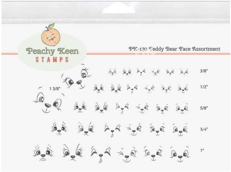 Peachy Keen Stamps Clear Face Assortment 32/Pkg-Teddy Bear